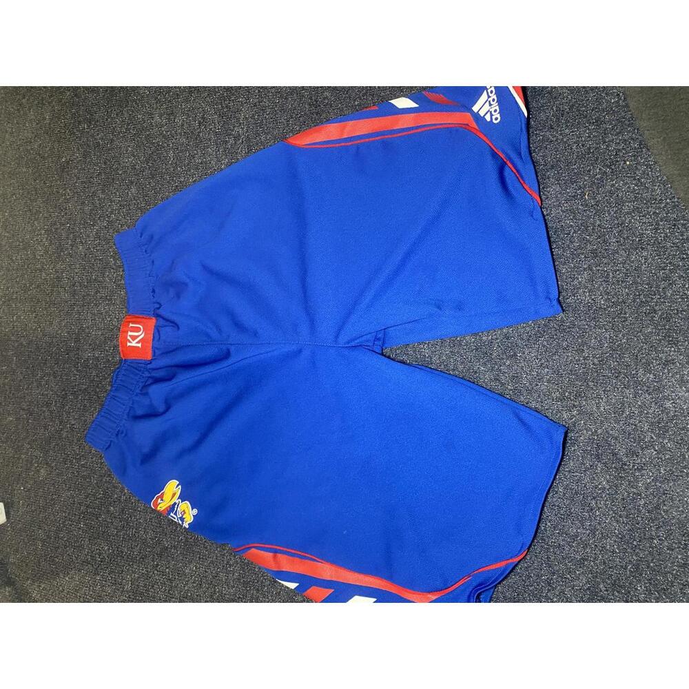 Adidas University of Kansas Athletic Shorts Blue Youth XL